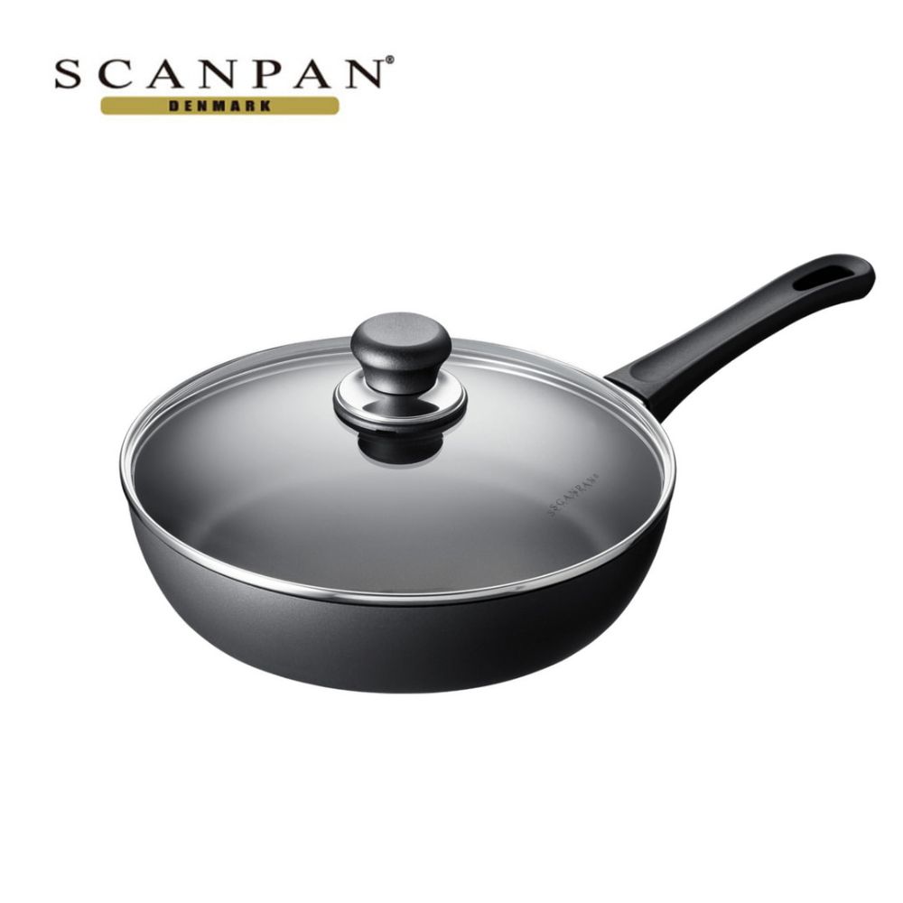 SCANPAN 經典系列 26cm高身不沾平底鍋(含蓋/烤箱可用)贈 ARMADA鉑金耐熱矽膠鏟