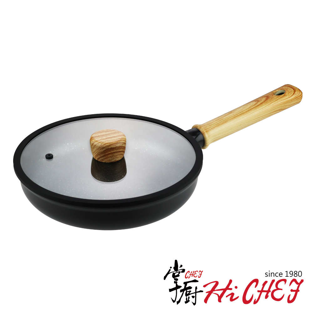 掌廚 《HiCHEF》森岩 鑄造不沾鍋平底鍋 24cm (IH爐/電磁爐可用)
