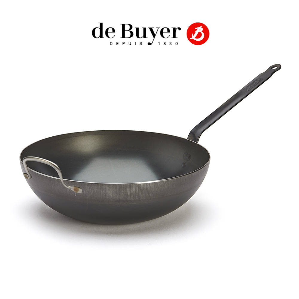 de Buyer 畢耶 輕礦藍鐵系列 中華北京炒鍋32cm 附握耳 鐵鍋 碳鋼鍋製