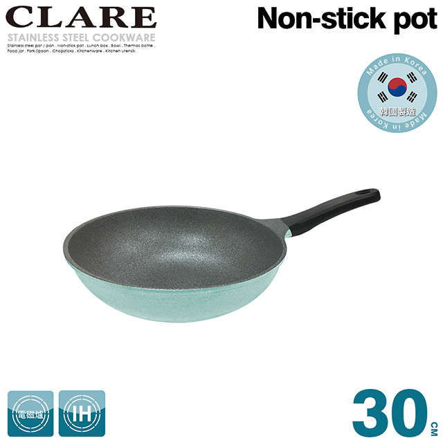 CLARE 可蕾爾 韓國鑄造不沾炒鍋30cm無蓋