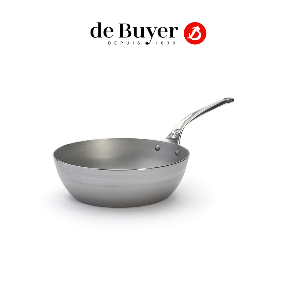 de Buyer 畢耶 原礦蜂蠟職人柄 單柄深煎炒鍋24cm