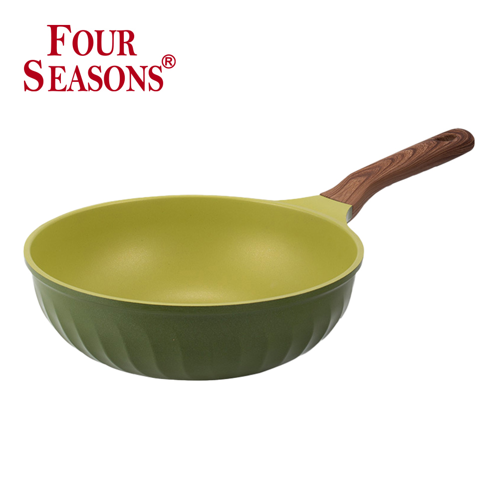 【韓國 FourSeason】30cm 四季橄欖綠單柄鍋(IH爐可用鍋)