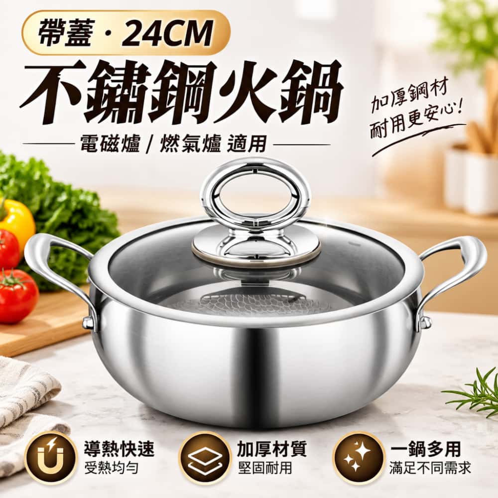 有鈦湯鍋 家用不粘鍋 食品級大容量大肚鍋 煮粥鍋 電磁爐火鍋盆鈦鍋 大肚鍋 鈦鍋