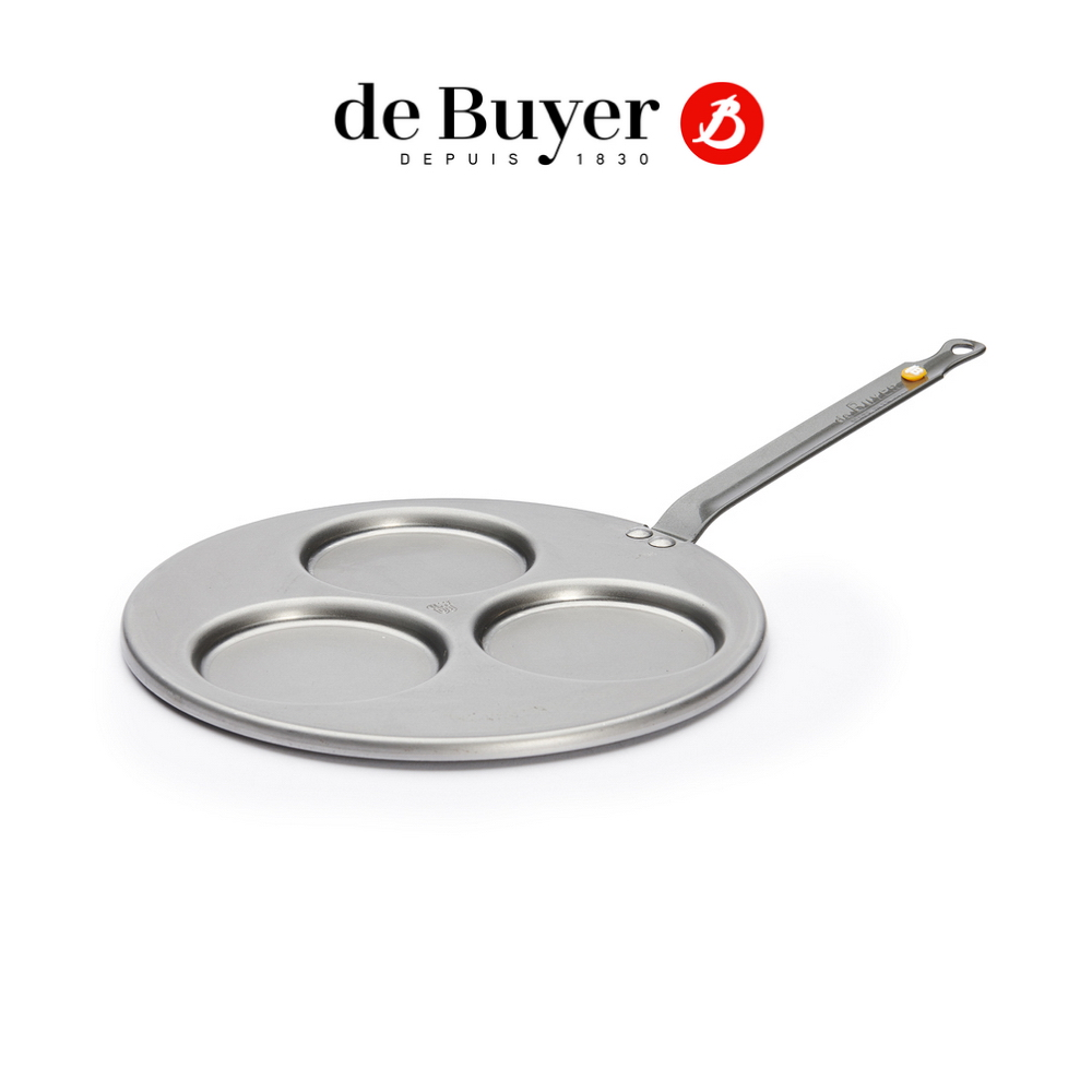 de Buyer 畢耶 原礦蜂蠟系列 3格煎餅/煎蛋鍋27cm