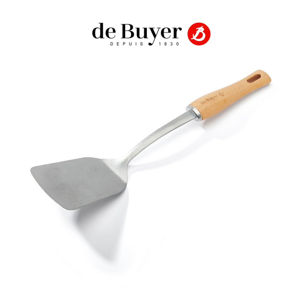 de Buyer 畢耶 蜂蠟木柄系列 不鏽鋼炒煎鏟35cm