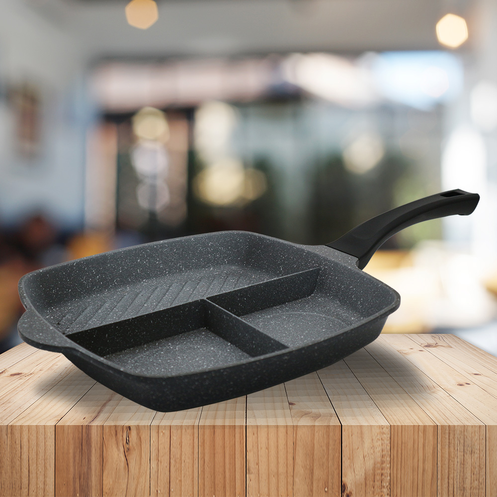 一品川流 PERFECT 極緻鑄造三格平煎鍋-28cm