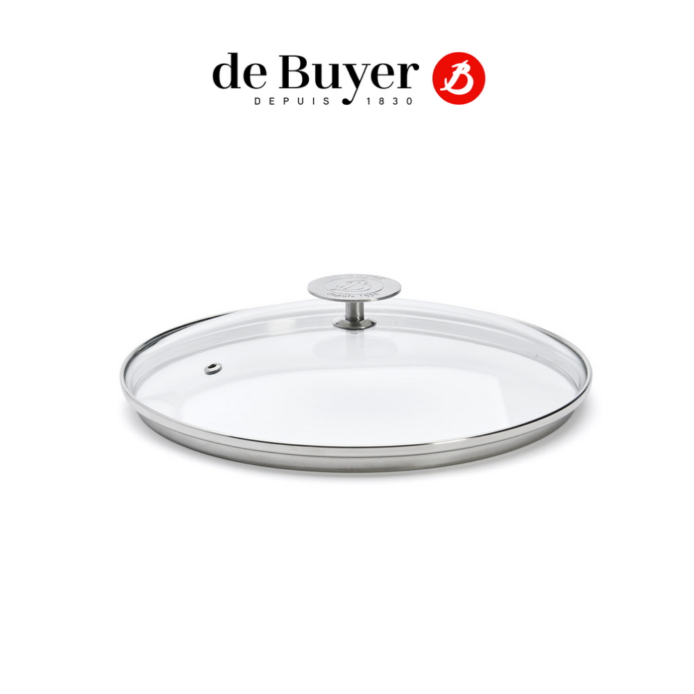 de Buyer 畢耶 不鏽鋼蓋頭耐熱玻璃鍋蓋24cm-深緣款
