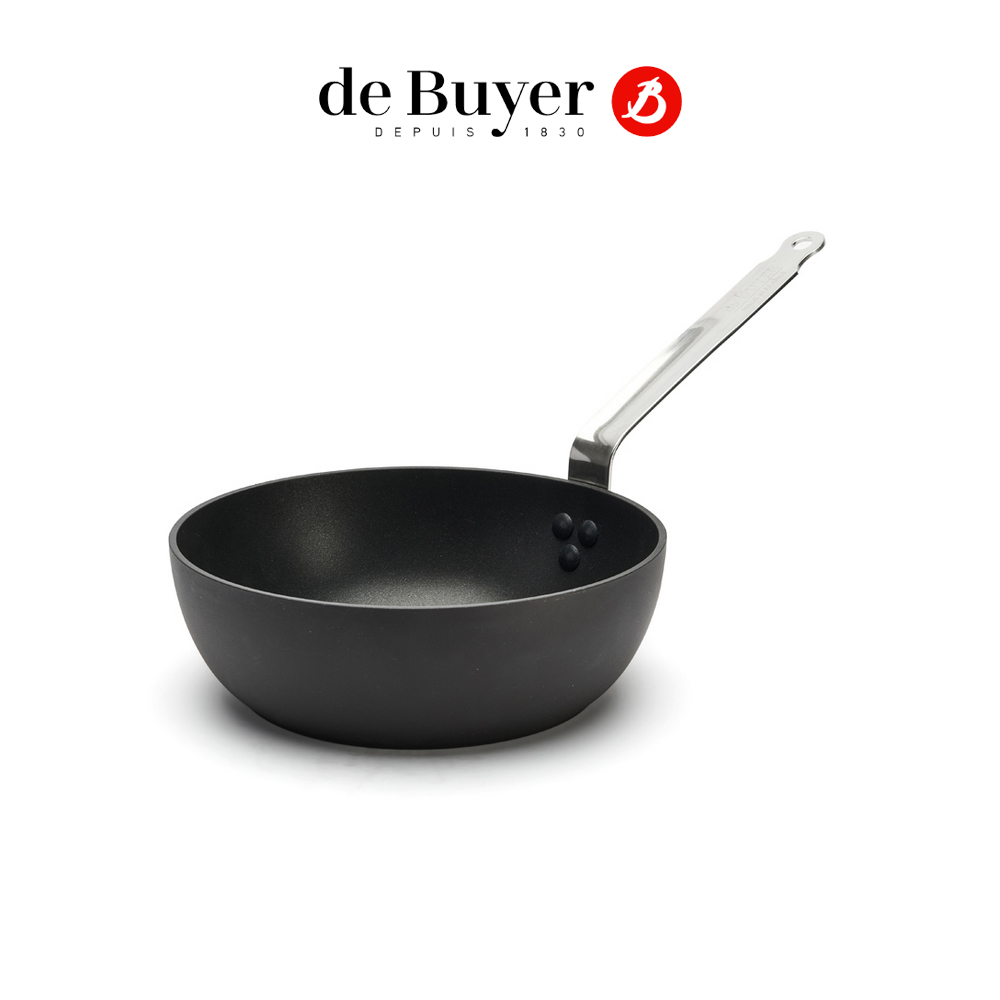 de Buyer 畢耶 法國『Choc Intense不沾鍋系列』不鏽鋼柄深煎炒鍋24cm
