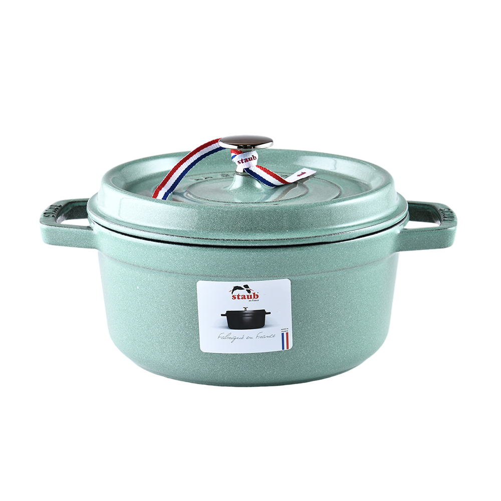 Staub 圓形琺瑯鑄鐵鍋 24cm 3.8L 鼠尾草 法國製