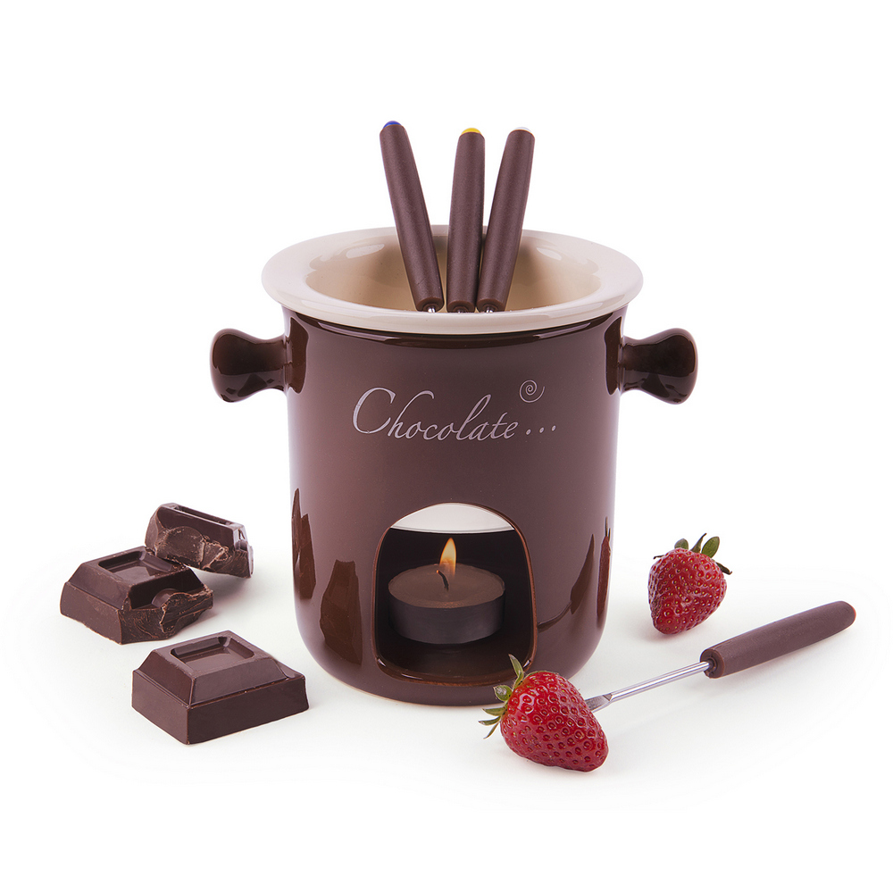 EXCELSA 義大利 Chocolate巧克力起司鍋+二齒叉4入 / 巧克力鍋