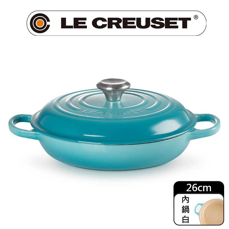 LE CREUSET 青 片手鍋 Le Creuset琺瑯單柄調理鍋16cm(水手藍)｜廚房