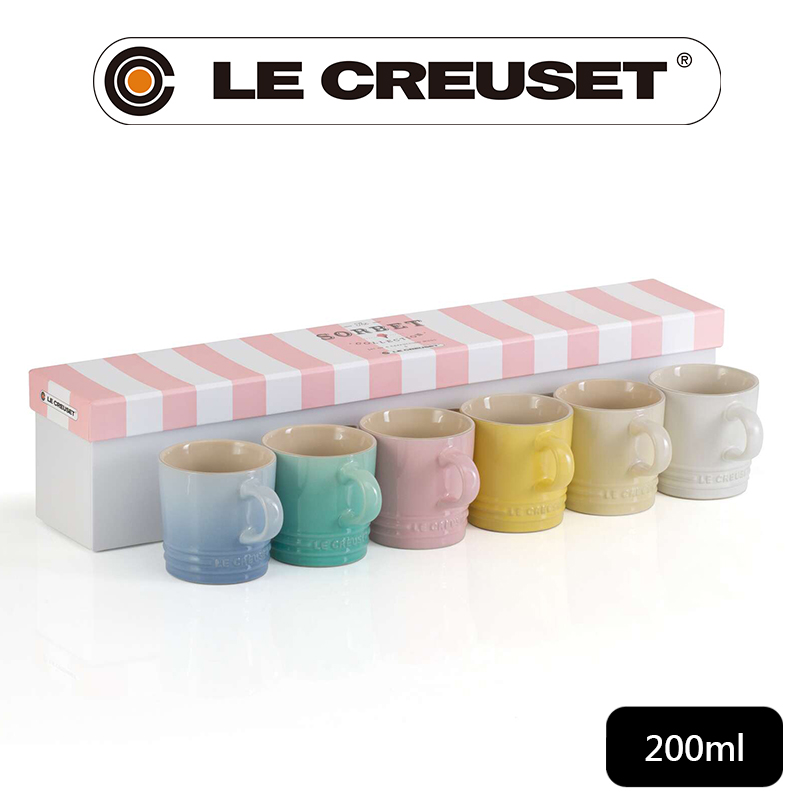 LE CREUSET -雪酪系列瓷器英式卡布奇諾杯組200ml-6入