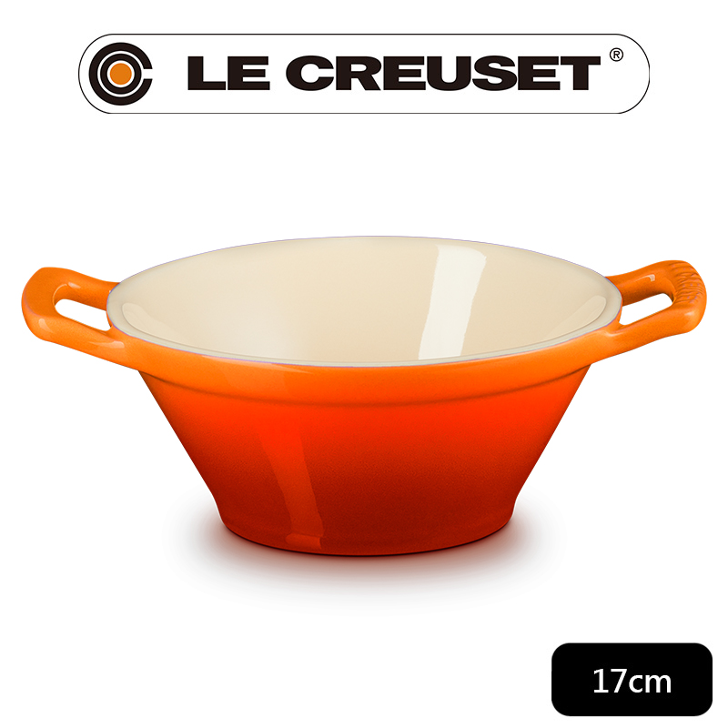 LE CREUSET -瓷器卡蘇雷碗 (火焰橘-無盒)