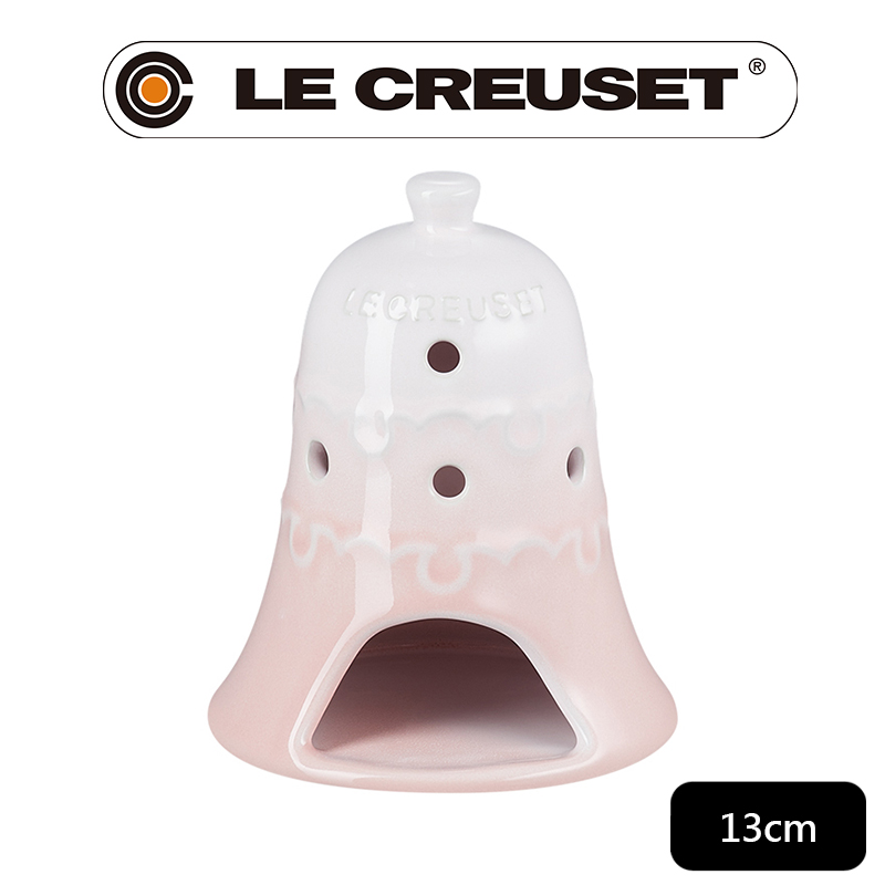 LE CREUSET -雪藏時光系列瓷器鈴鐺造型燭台 (貝殼粉)