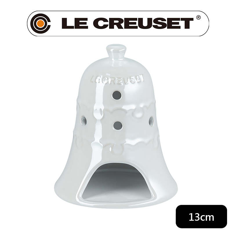 LE CREUSET -雪藏時光系列瓷器鈴鐺造型燭台 (珠光白)