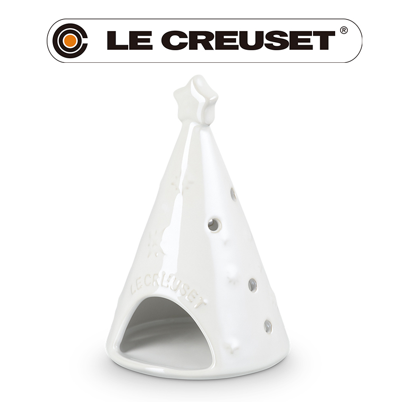 LE CREUSET -瓷器燭台 (星塵之光/珠光白)
