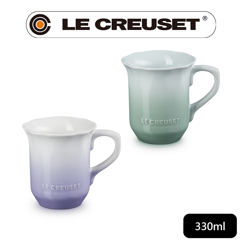 LE CREUSET -凡爾賽花園系列瓷器馬克杯330ml (淡粉紫/湖水綠 2色選1)