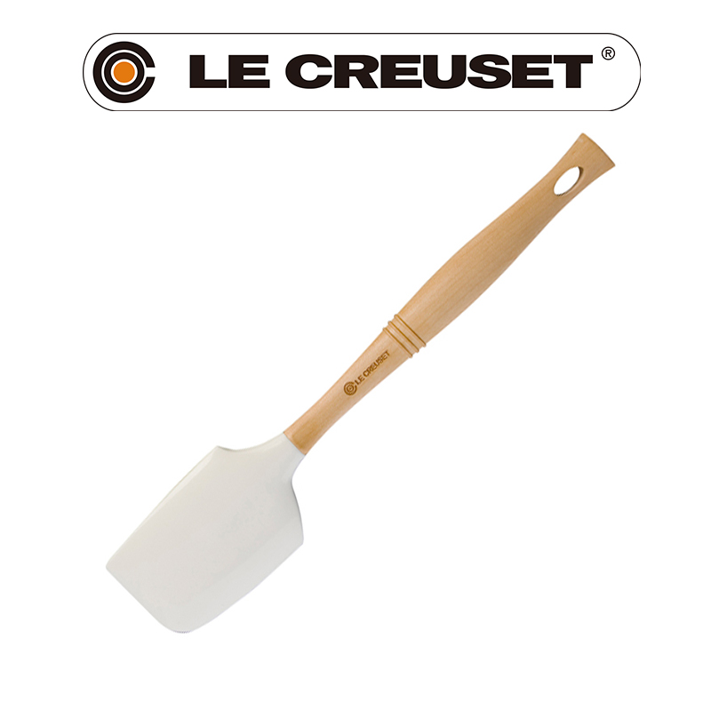 LE CREUSET -耐熱矽膠V中鏟 (雪花白)
