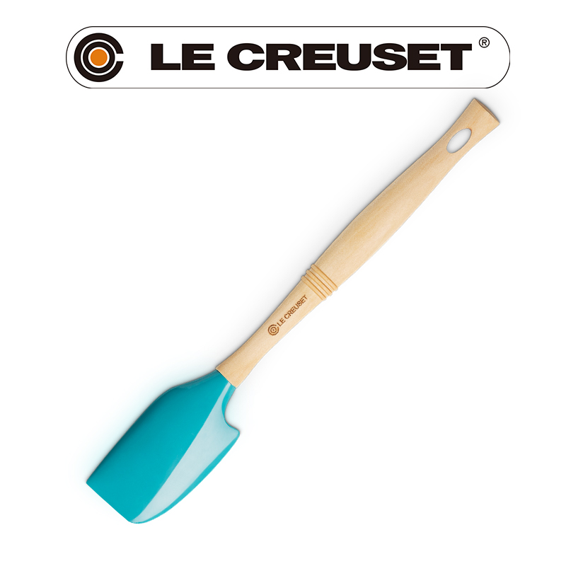 LE CREUSET -耐熱矽膠V中鏟 (加勒比海藍)