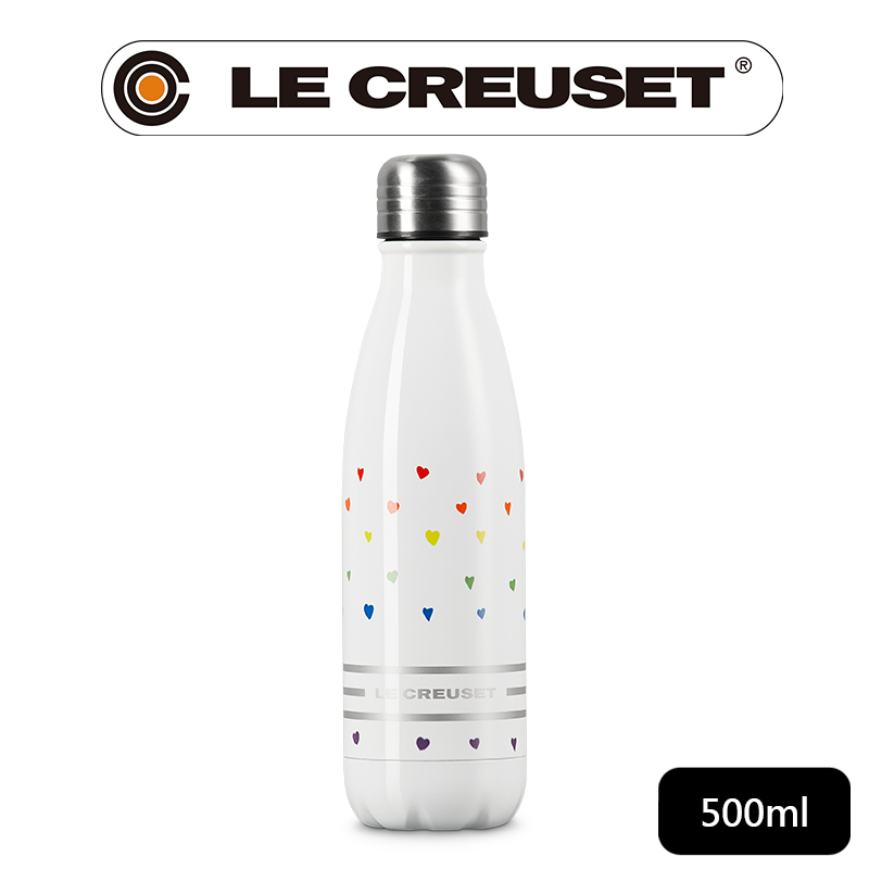 LE CREUSET -運動水瓶 (繽紛愛心白)