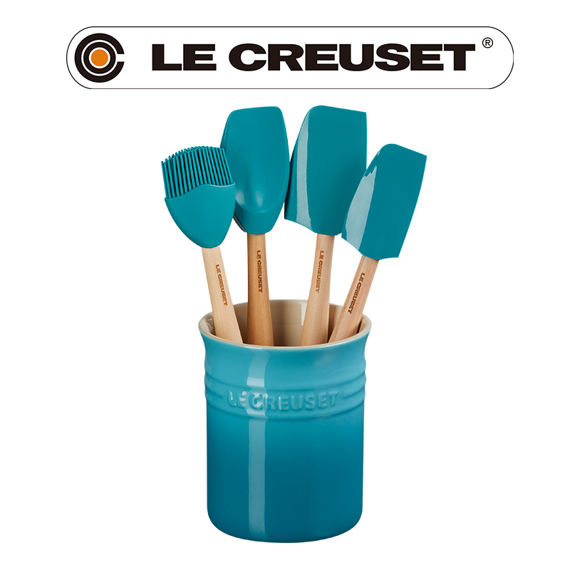 LE CREUSET -耐熱矽膠經典鏟具組(加勒比海藍)