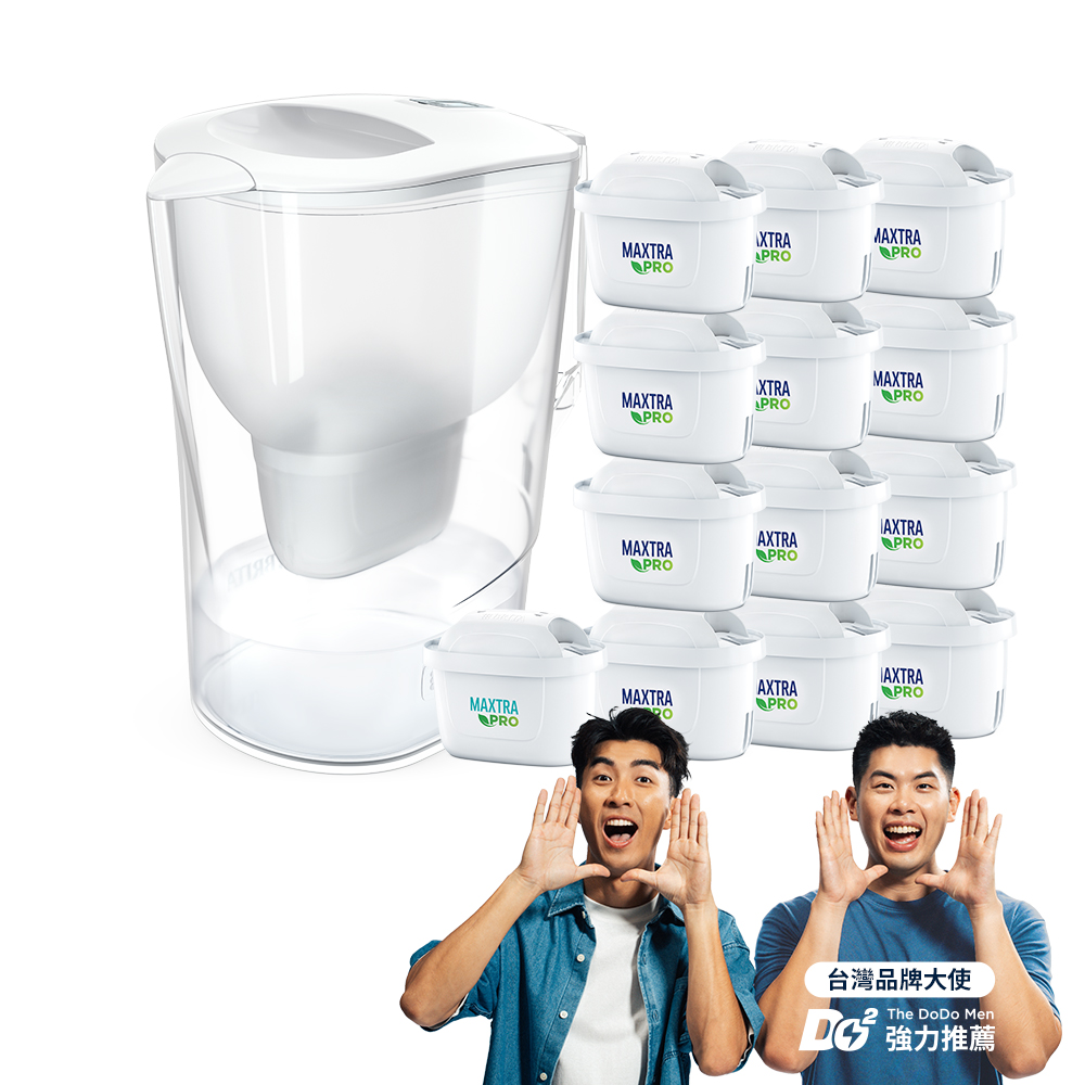 【德國官方】Aluna MXPRO 3.5L 愛奴娜濾水壺+MAXTRA PRO去水垢專家濾芯12入(共13芯)