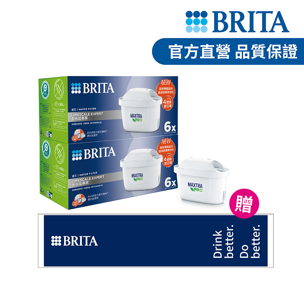 BRITA 【官方直營】MXPRO濾芯-去水垢專家12入 加贈BRITA運動毛巾