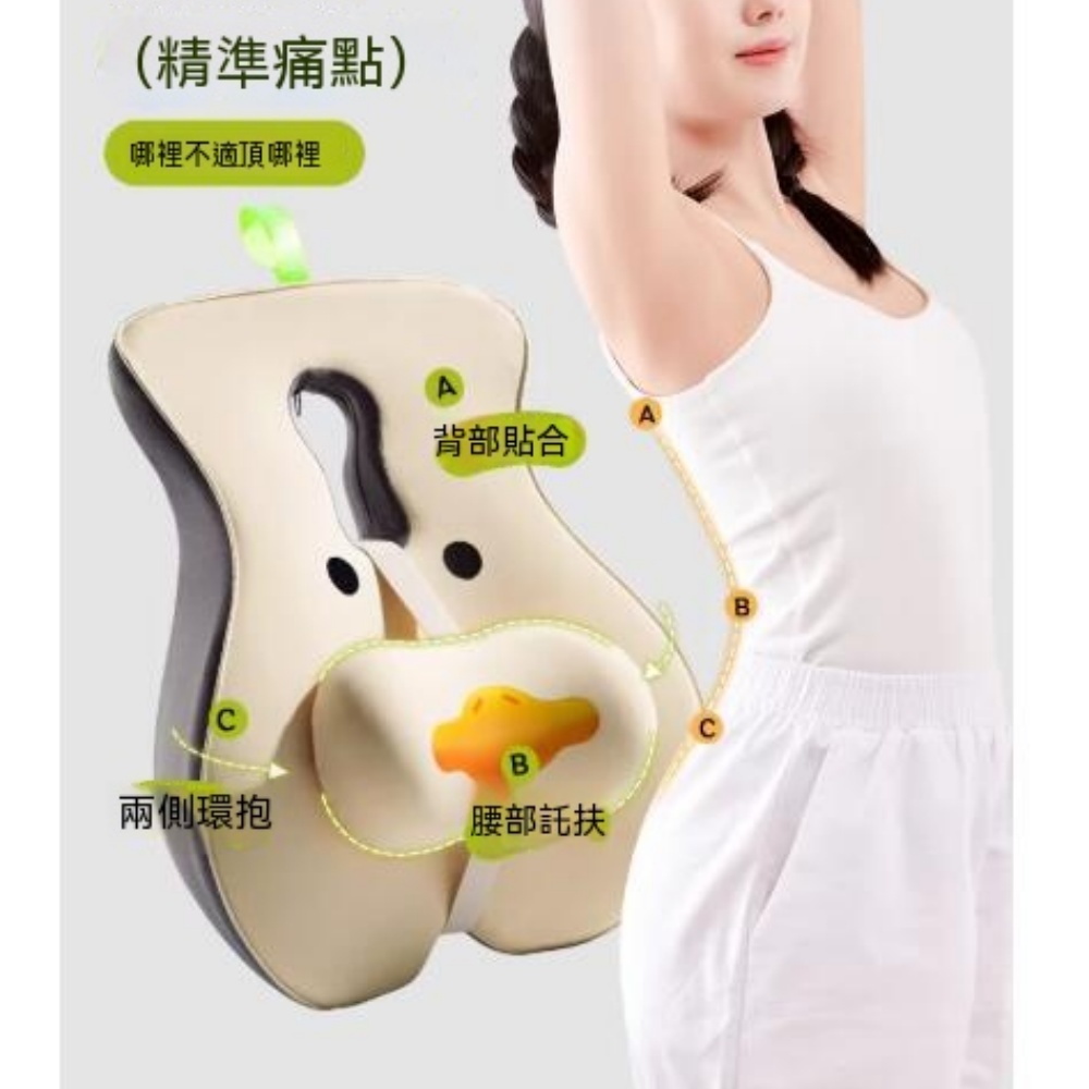 座椅靠墊 工位久坐護腰神 椅子坐墊腰 靠腰部支撐 靠背墊腰墊 愣愣鴨黃 h