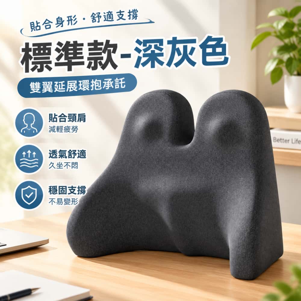 辦公久坐釋壓腰枕 汽車座椅腰部靠墊 人體工學環抱腰靠 電腦椅護腰墊 可拆洗腰靠 大面積護腰靠墊