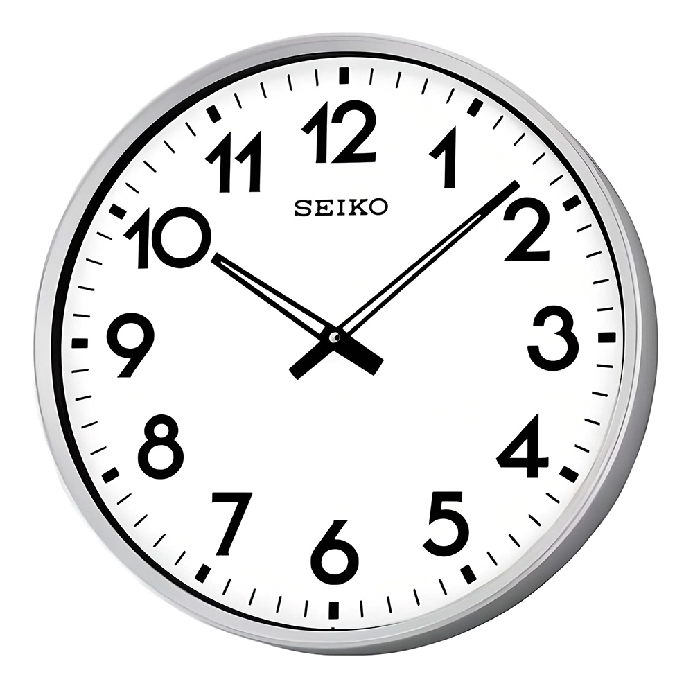 SEIKO 精工 指針式簡約時鐘 掛鐘-銀框 QXA560S
