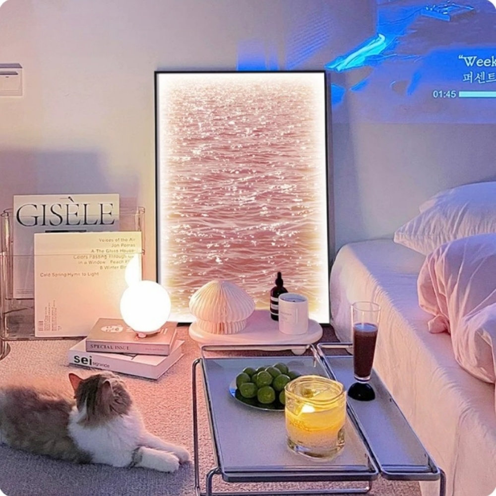 掛畫 裝飾畫 LED掛畫 發光掛畫 落地畫 桌面擺件畫 客廳掛畫 沙發背景牆掛畫 50*70cm