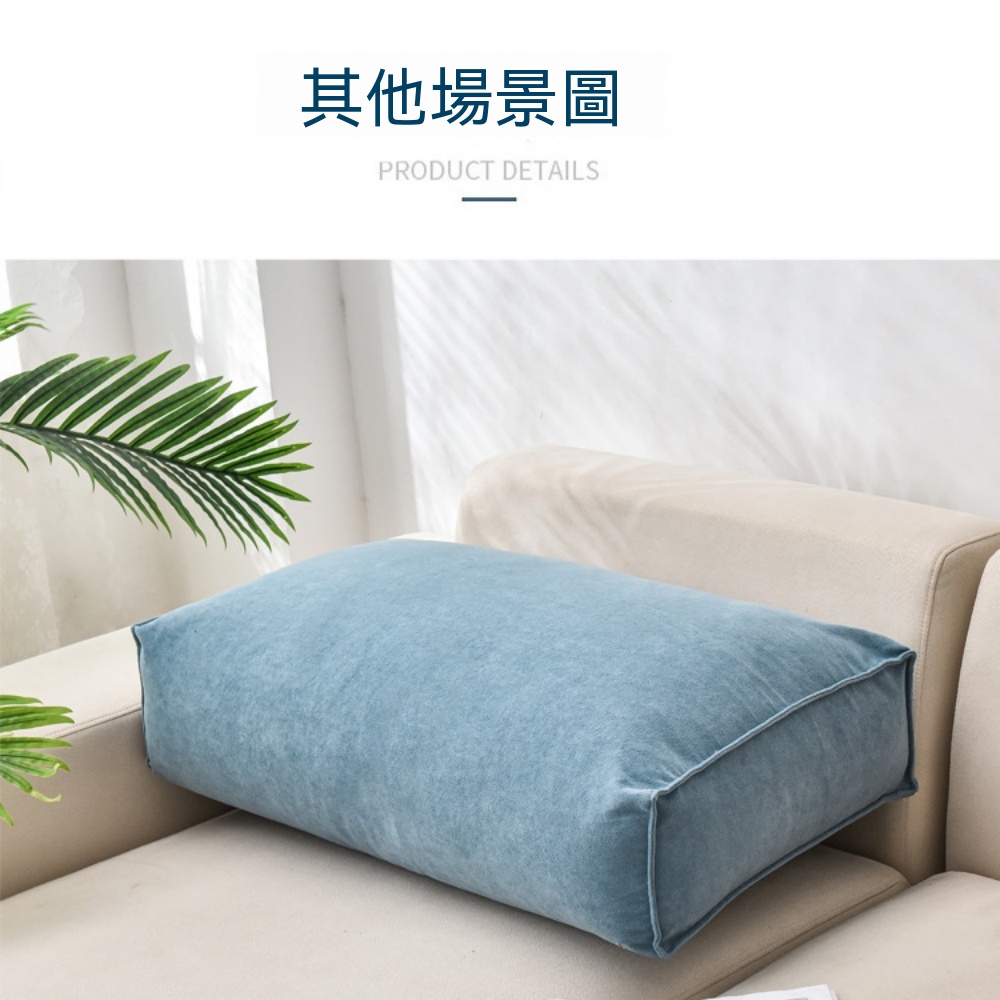 【銳達】靠背枕 北歐風灰色絨面靠墊 沙發床頭通用抱枕 柔軟飽滿腰靠 80x12x45cm ZJ