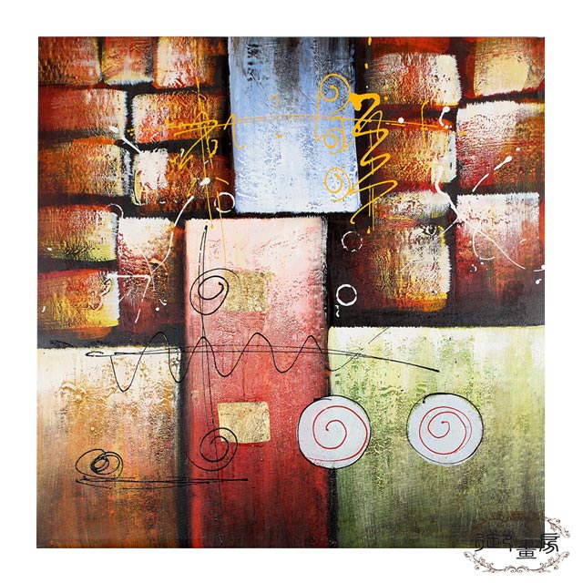 御畫房 金色豪門 手繪無框油畫80x80cm