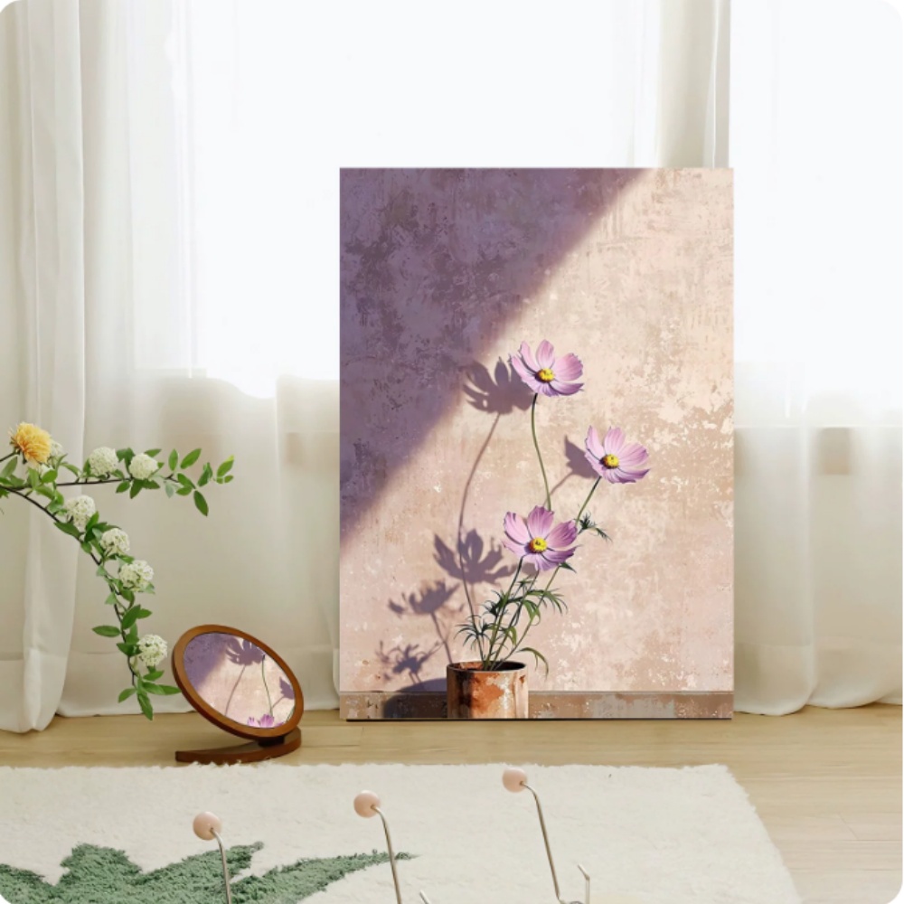 掛畫 裝飾畫 客廳掛畫 沙發背景牆掛畫 奶油風掛畫 花卉掛畫 肌理掛畫 直式掛畫 40*60cm