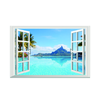 Stylelife情境壁貼★玩味創意3D立體視覺居家裝飾牆貼地貼△假窗-山明水秀