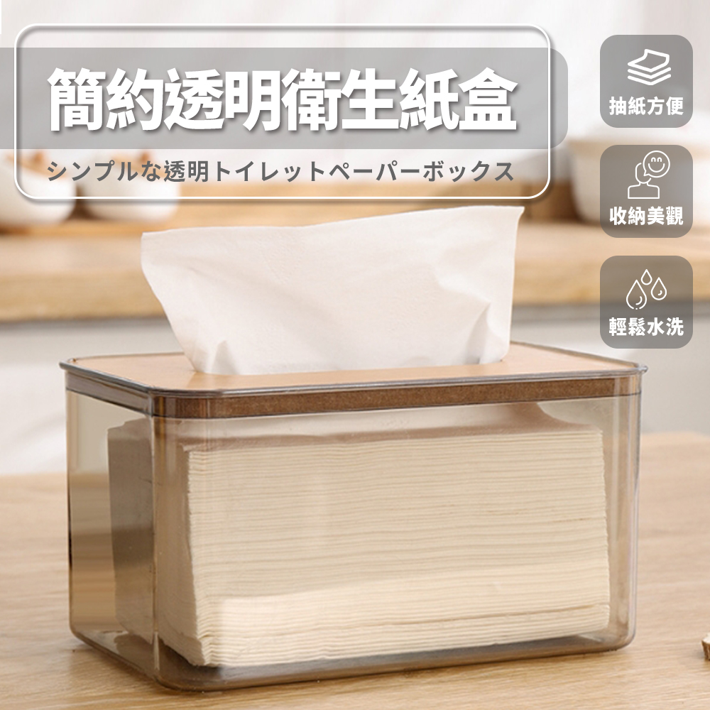 【樂邦】長型透明衛生紙盒-2入(面紙盒 收納 置物盒)