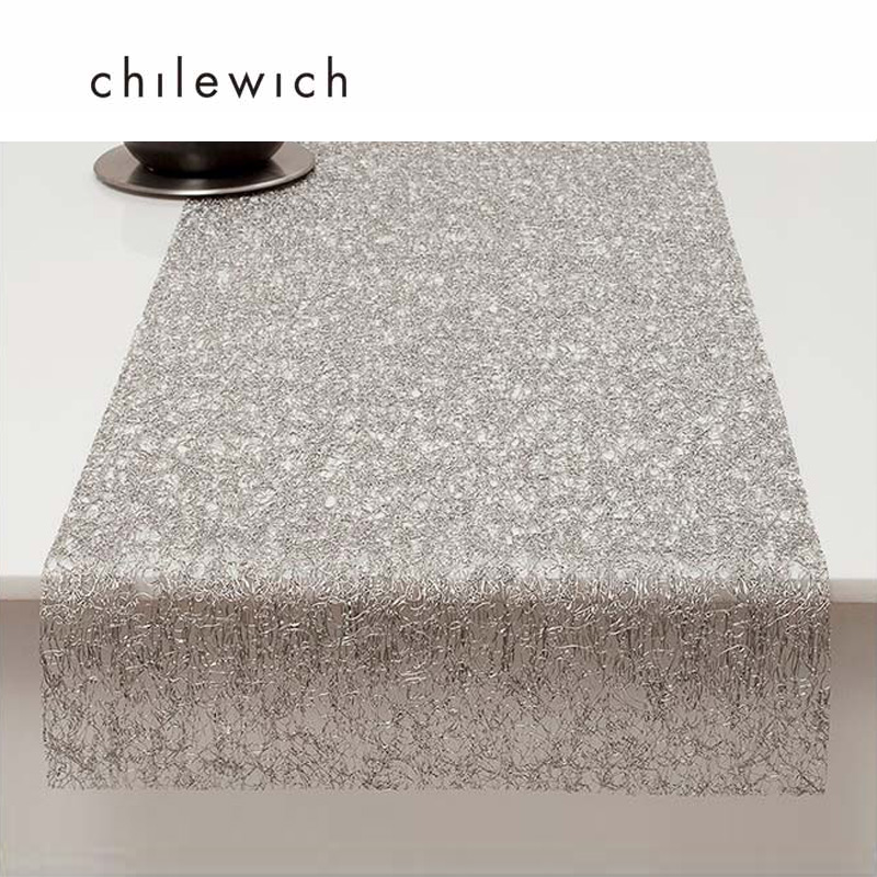 Chilewich 美國Metallic Lace系列 桌旗36*183cm-金屬蕾絲-銀色