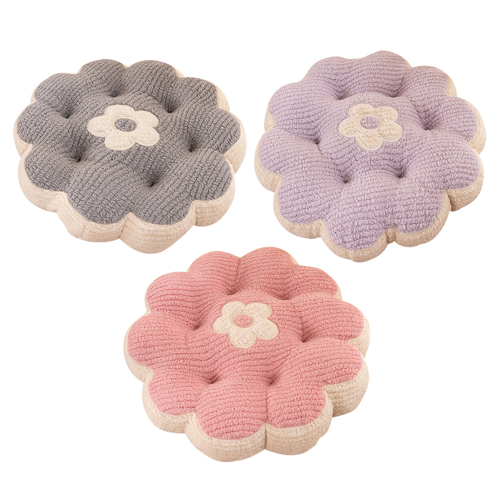 CERES 席瑞絲 花朵圓形毛絨坐墊/三色任選(增高墊/軟墊/沙發墊/椅墊/抱枕/趴枕/靠墊)(S015)