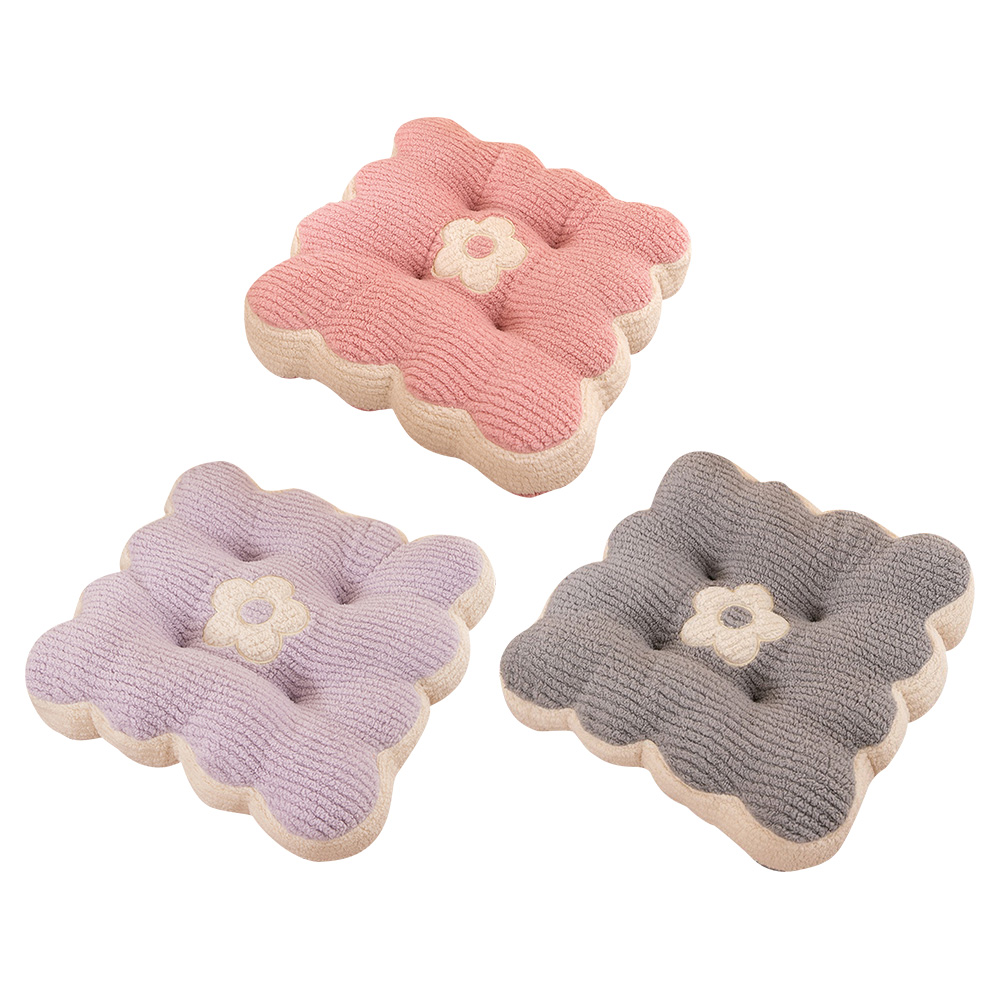 CERES 席瑞絲 小花方形毛絨坐墊/三色任選(增高墊/軟墊/沙發墊/椅墊/抱枕/趴枕/靠墊)(S015)