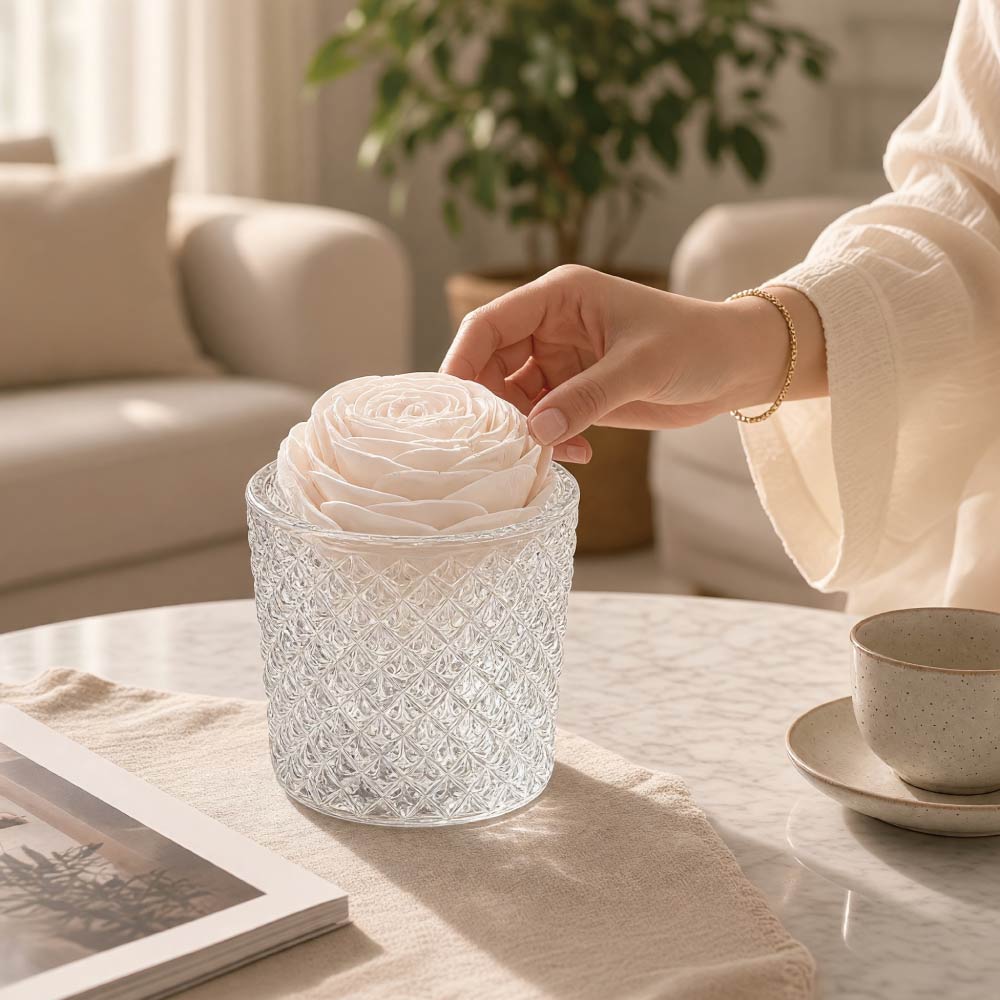 THE FOREST 癒森林 鄉村玫瑰香氛擴香水晶禮盒 含15ml品牌香氛油 擴香花 水晶杯禮盒 水晶擴香禮盒 香氛擴香花 永生花擴香 精油擴香 水晶禮盒 居家香氛 療癒禮物 母親節禮物 生日禮物 香氛禮盒 擺設裝飾 禮盒推薦