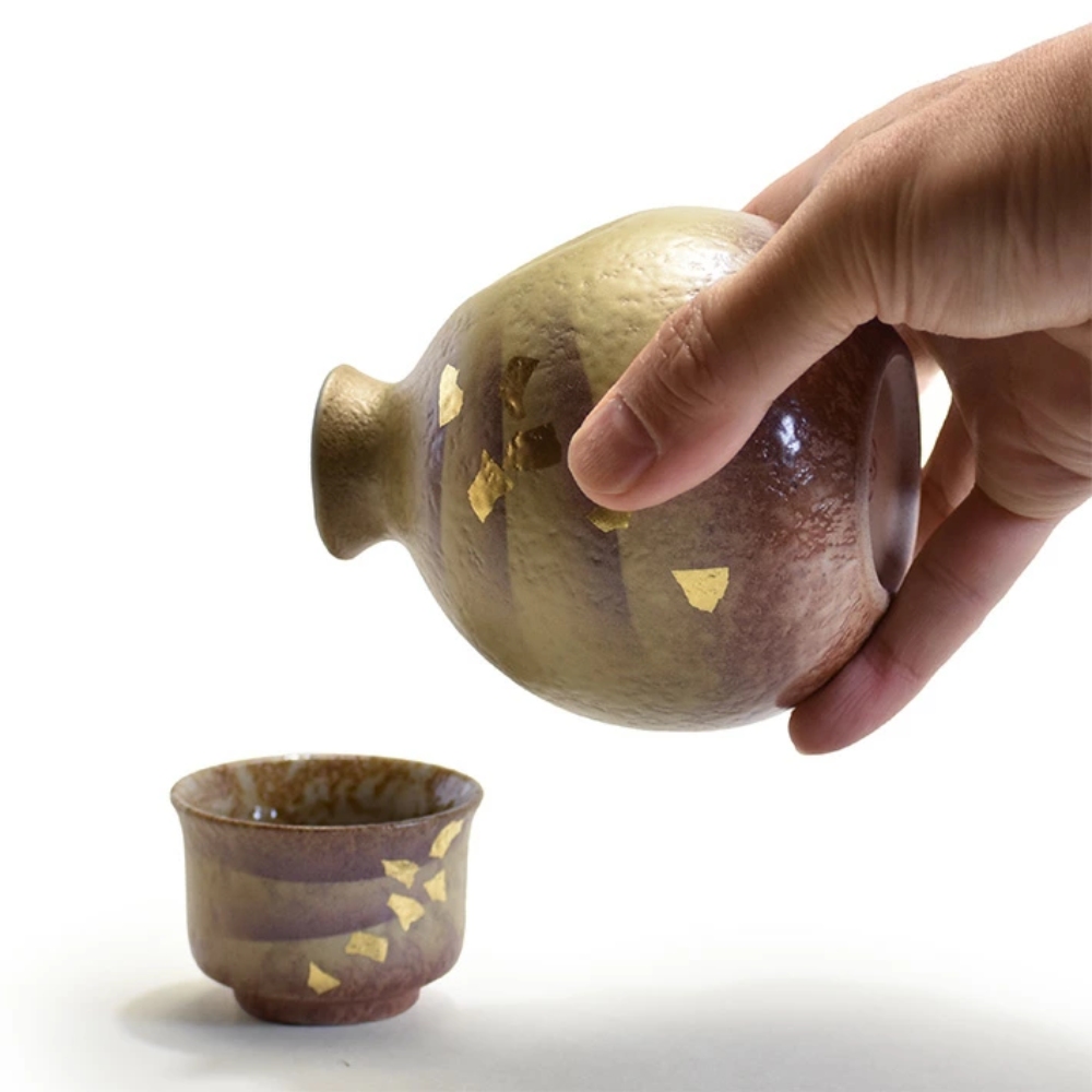九谷燒】手作清酒杯壺組-金箔彩(清酒壺x1、酒杯x2) - PChome 24h購物