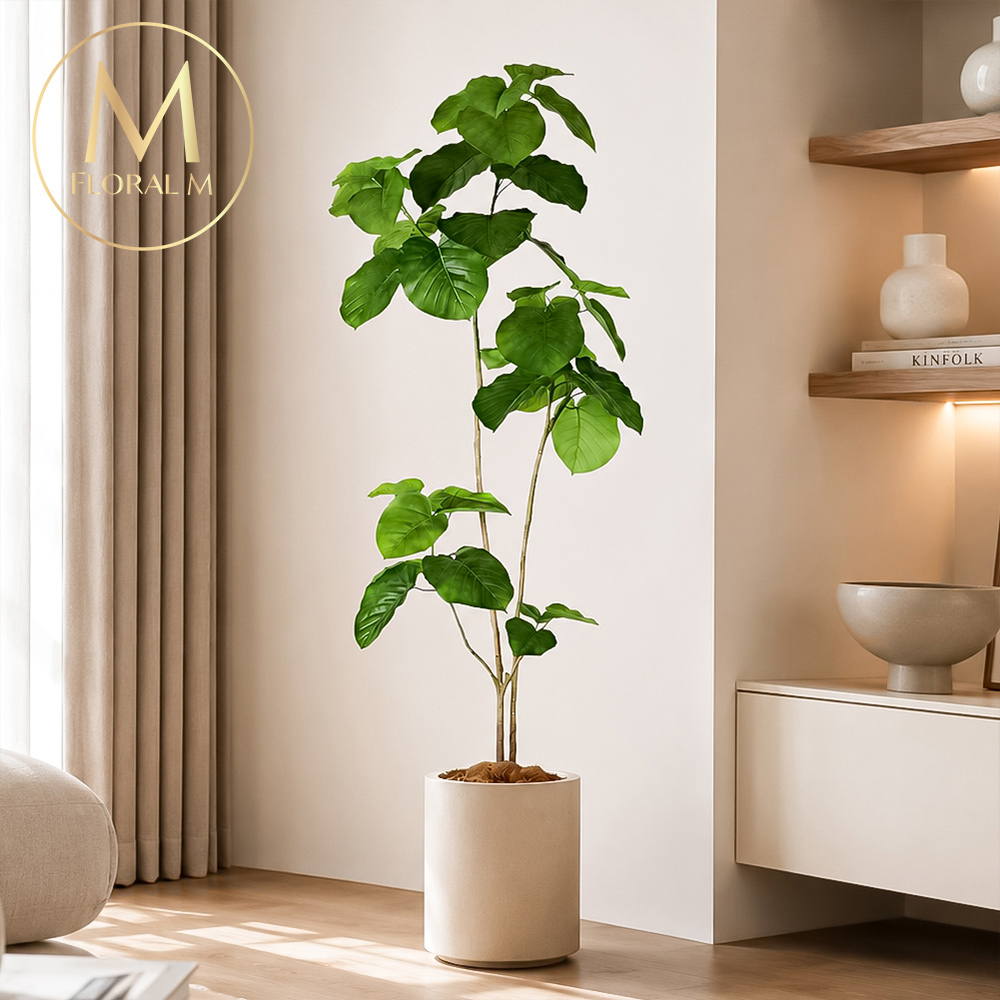 FLORAL M 花藝 仿真植物室內大型160公分心葉榕人造綠植客廳辦公開幕擺設不需澆水附花盆