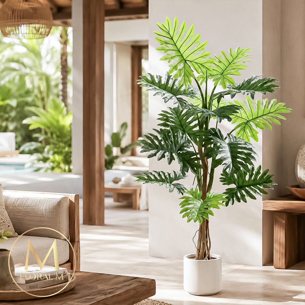 FLORAL M 花藝 仿真植物室內大型160公分蔓綠絨南洋峇厘島風人造綠植客廳辦公擺設不需澆水附花盆