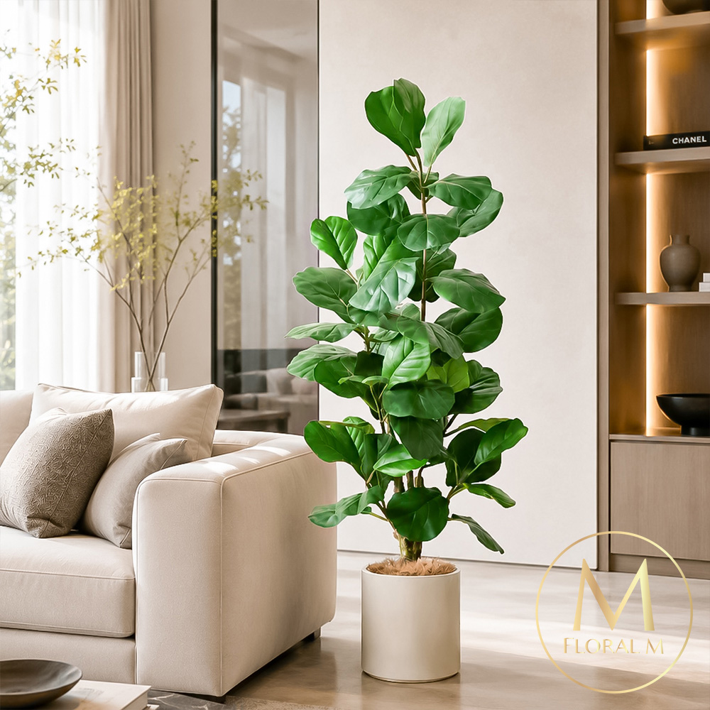 FLORAL M 花藝 仿真植物室內大型170公分琴葉榕北歐風人造綠植客廳辦公療癒擺設不需澆水附花盆