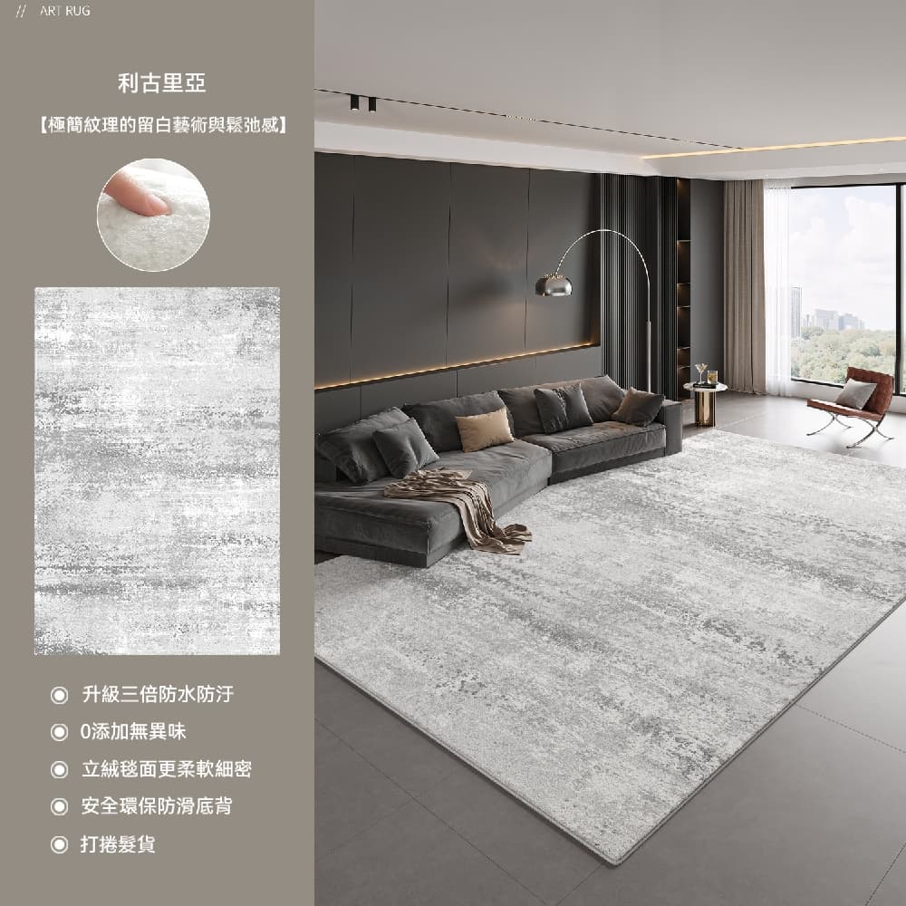 FANGE 方格 地毯 地墊 客廳地毯 波斯絨地毯 200x300cm臥室地墊 極簡義式地毯 沙發地毯 床邊毯 免洗可擦