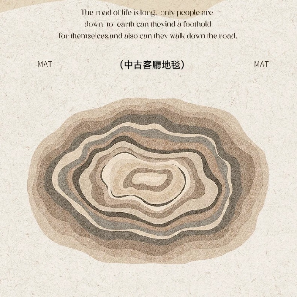 FANGGE 方格 地毯 120*200CM圈絨地墊 中古客廳地毯 臥室床邊毯 不規則異形地墊 沙發茶几毯 厚度約9mm