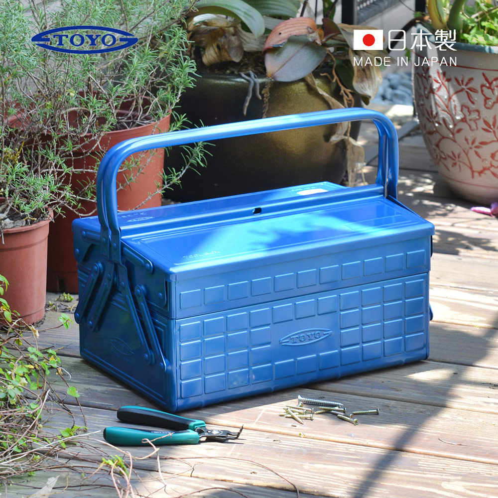日本toyo Gl 350 日製提把式鋼製雙層兩段式工具箱 35公分 收納箱 手提箱 Pchome 24h購物