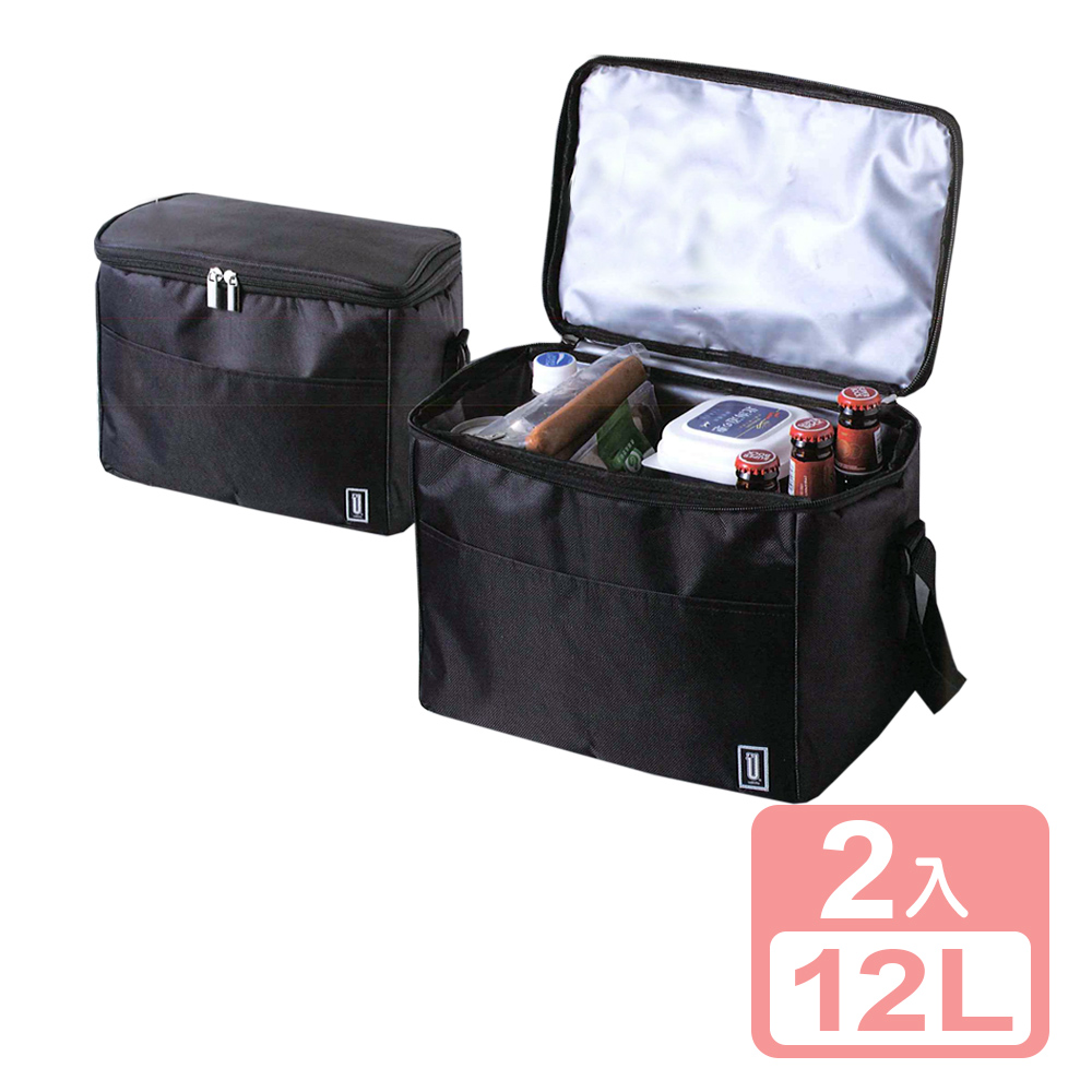 《真心良品xUdlife》酷黑保溫保冷袋12L-2入組