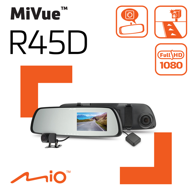 Mio MiVue R45D 高畫質前後雙鏡頭 後視鏡 GPS 行車記錄器 1080P 區間測速 倒車顯影 行車紀錄器(其他規格)