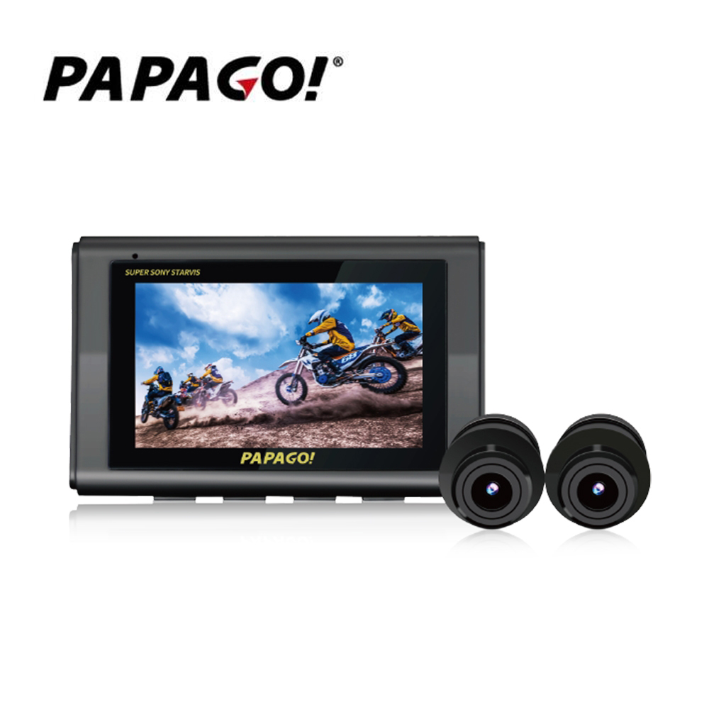PAPAGO! PAPAGO MOTO 5 GPS-WIFI星光夜視雙鏡頭機車行車紀錄器32G記憶卡